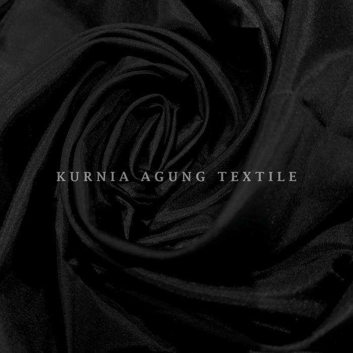 Kain Warna Hitam Polos Satin England Soft Tile Brokat Glitter Organza Organdi Kain tile Glitter