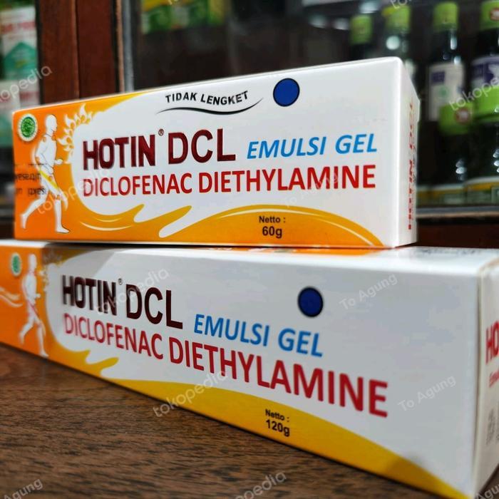 Hotin (Hot In) DCL Diclofenac Diethylamine 120 gr. Mengatasi Nyeri Sendi, Nyeri Pinggang, Rhematik