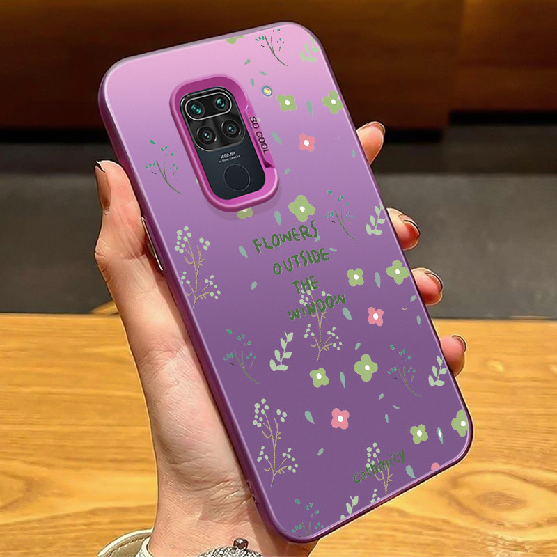 Casing Hp Xiaomi Redmi Note 9 Case Casing HP Softcase ponsel silikon tahan jatuh berwarna perak Kasi