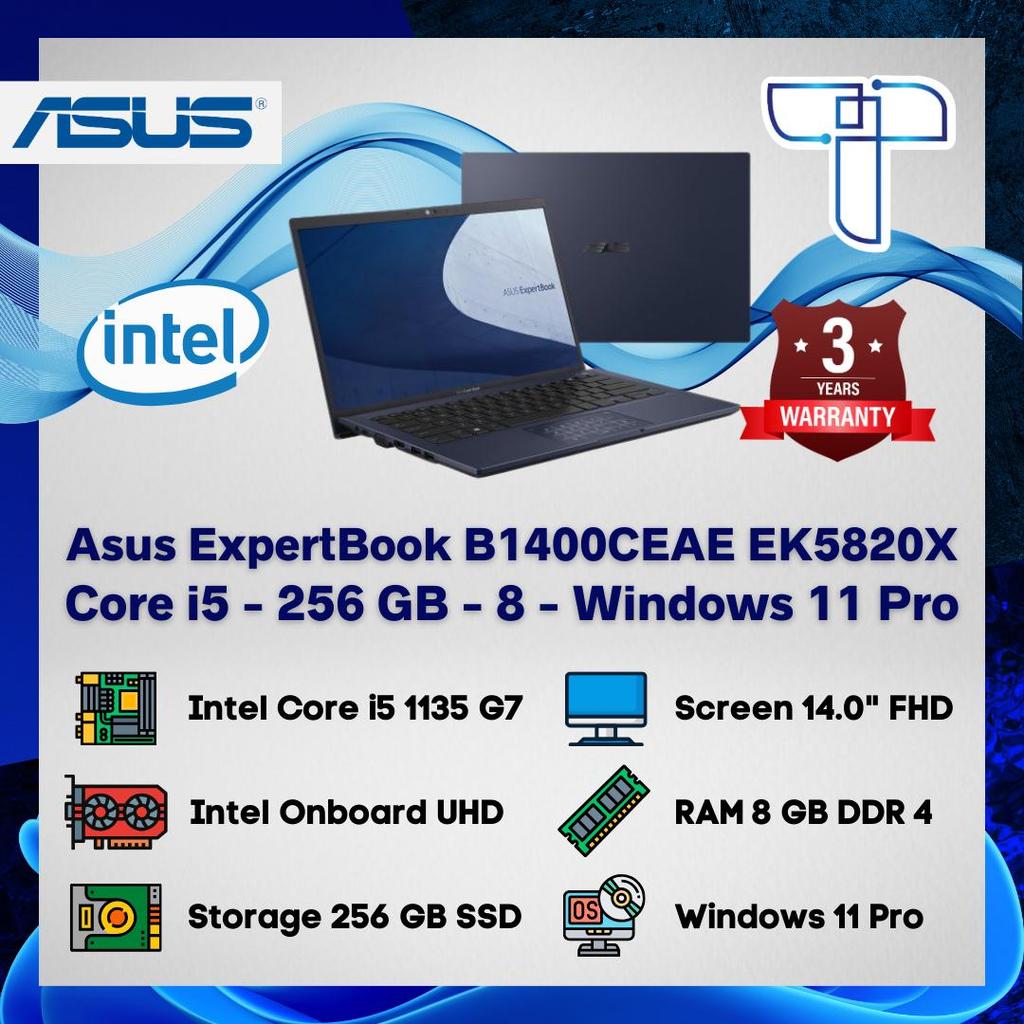 Asus Expertbook B1400CEAE EK5820X Laptop - Core i5 1135 G7 - 256 GB - 8 GB - Windows 11 Pro - 3 Year