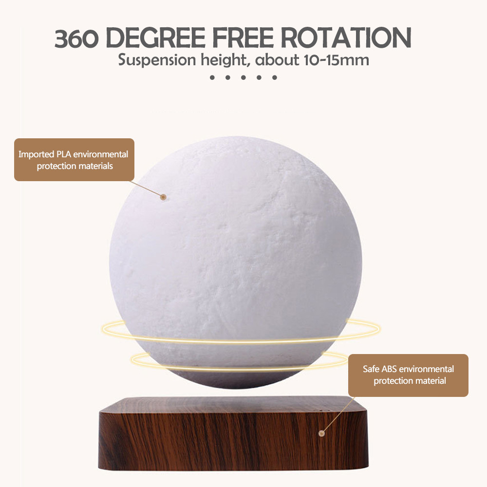 Novelty Levitating Moon Night Light 360 Rotation Magnetic Floating Moon Lamp With 3 Colors For for