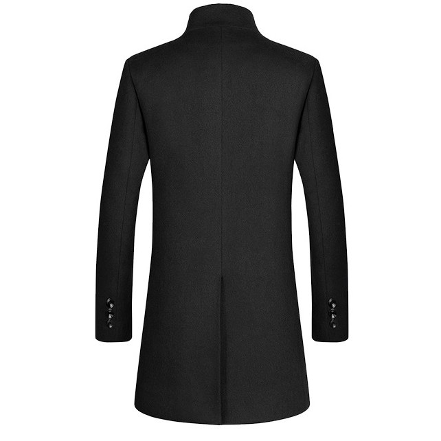 . Long Coat Men'S Trench Coat Wool Coat Fashion Buckle -