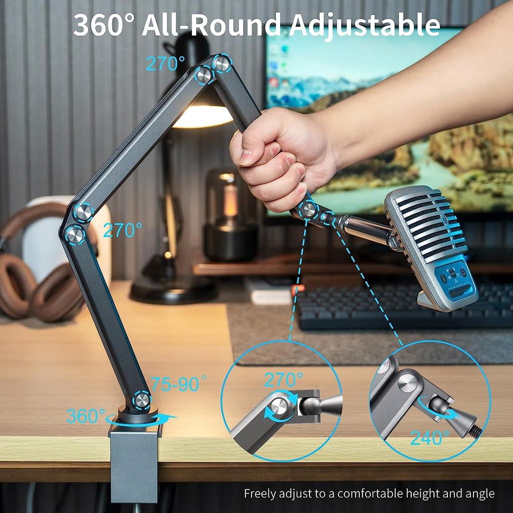 . Kuxiu Aluminium Microphone Stand Boom Arm For Rode Mic/Shure -