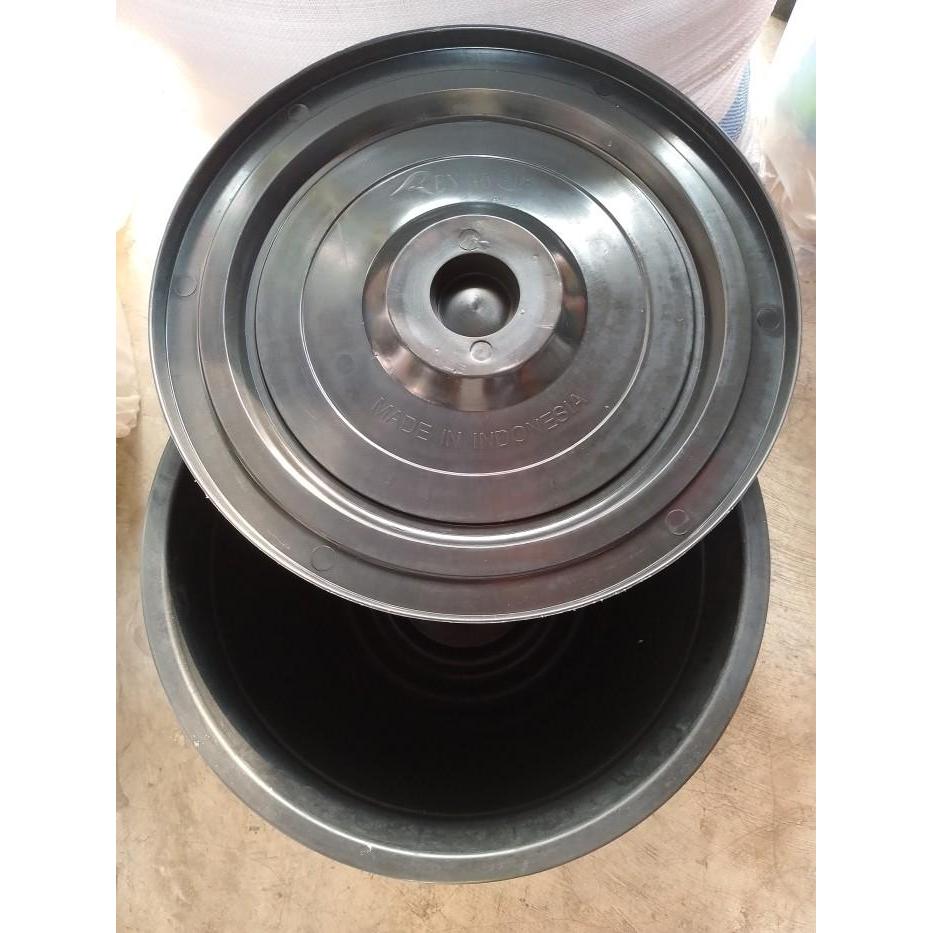 Terlaris Ember Plastik 50 Liter Hitam / Tong Air 50 Liter / Ember Air Tutup Plastik 50 Liter / Ember
