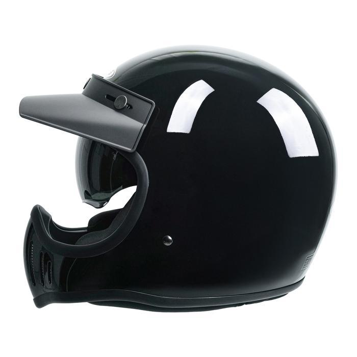 ZEUS ZS 916 D BLACK GLOSSY CAKIL RETRO HELMET FREE PET