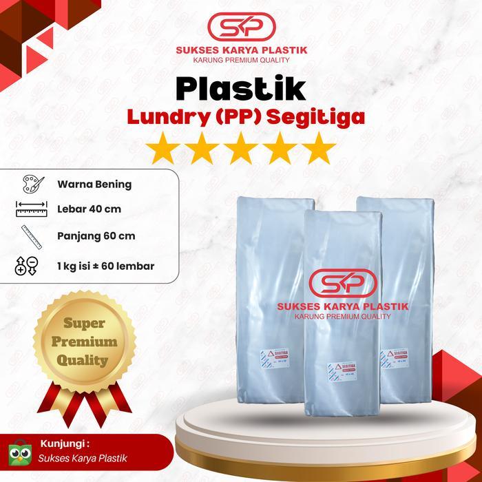 PLASTIK LAUNDRY (PP) MEREK SEGITIGA 1 PACK 40 X 60 CM TEBAL 30 MICRON