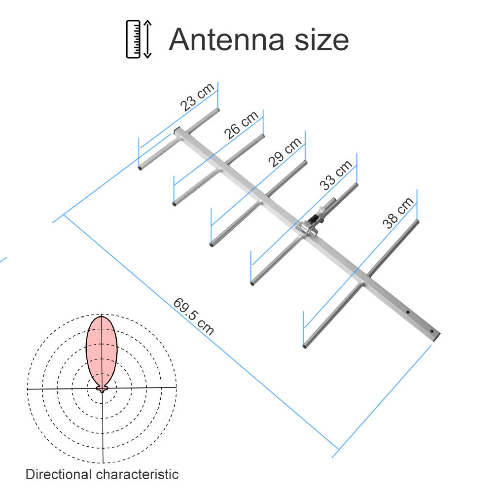 Yagi-AY02 Yagi Antenna UHF400-470MHz High Gain 11dBi SO239 Connector Yagi-Uda Antenna fit for TYT
