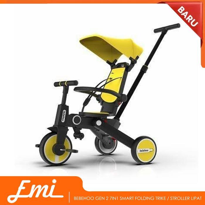 Sepeda Bebehoo 7 in 1 Baby Stroller Tricycle Bebeho (New Generation) - Kuning