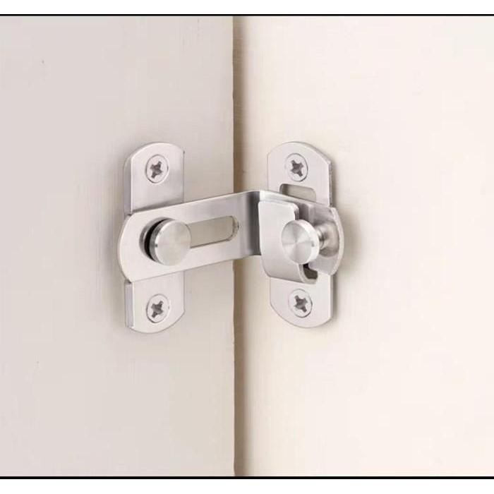 "New" Grendel Slot Pintu L (Besar) /Kunci geser pintu/lemari Minimalis Stain