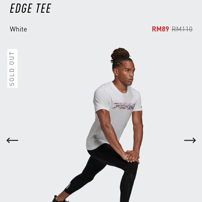 Baju Lari Adidas Tee Edge Running Jersey Original Sale Murah