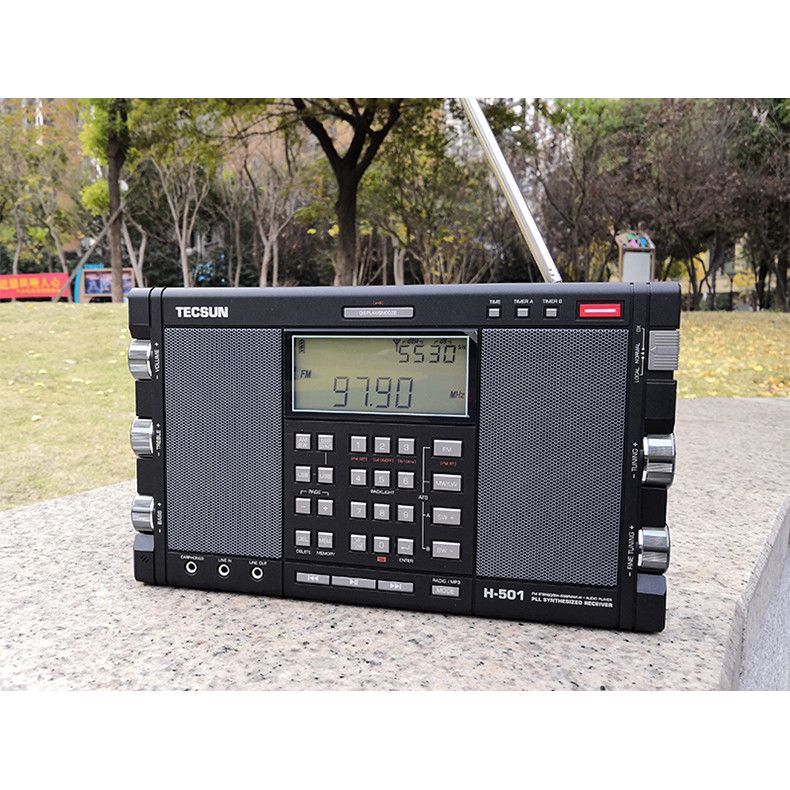 new Tecsun H-501 FM 87-108MHz MW 522-1620KHz Tuning method Digital TF card LCD digital display