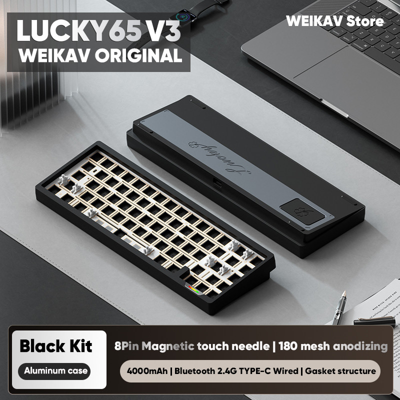 WEIKAV Lucky65 V3 Lucky65V3 Wireless Gaming Aluminum Mechanical Keyboard Kit 60% Bluetooth 2.4G RGB