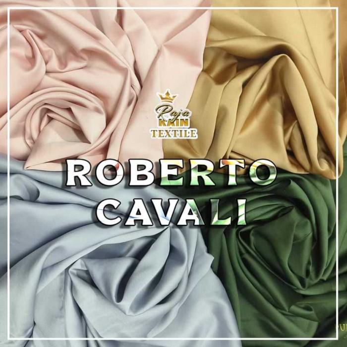 Kain Roberto Cavalii Premium Bahan Silky Satin /Sateen Premium Roberto Original (Per 1 Roll 60 Yard)