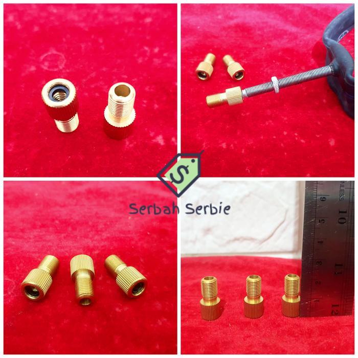 Adaptor Ban Pentil Presta Sepeda Fixie Valve France Sambungan Tutup Pentil Pompa Kuningan Konerktor