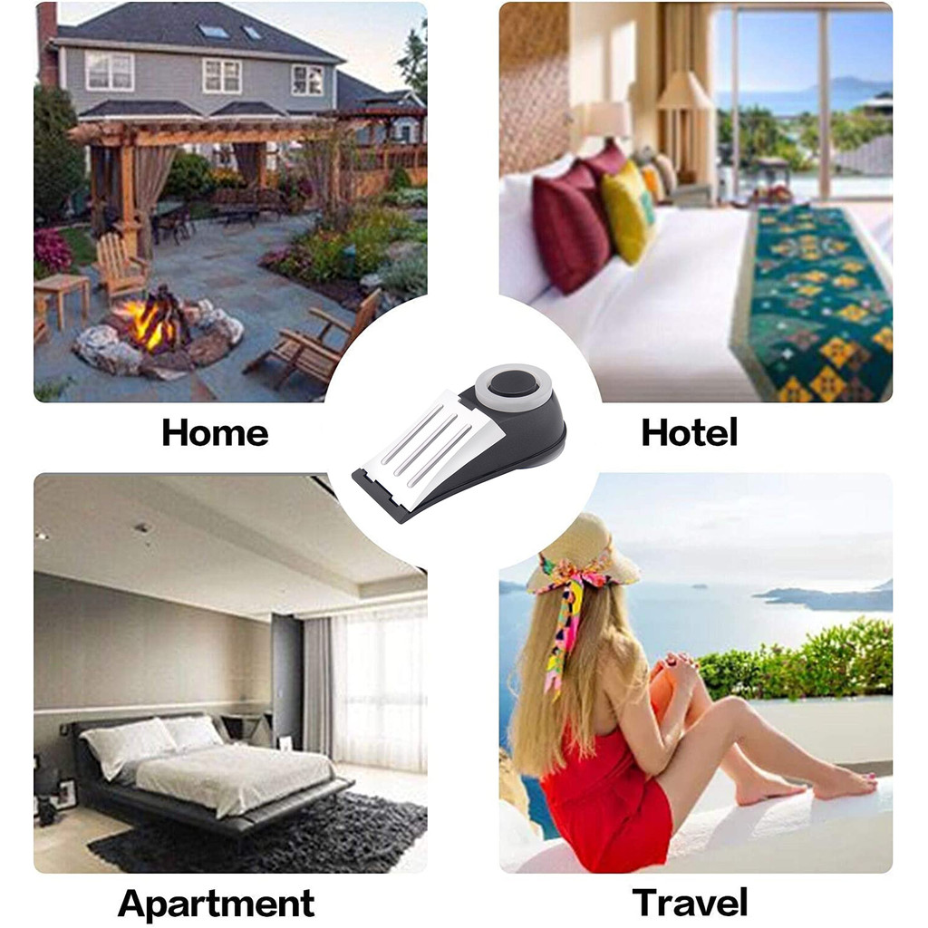 . 125Db Door Stop Alarm Portable Security Detection Wedge Door Stopper -