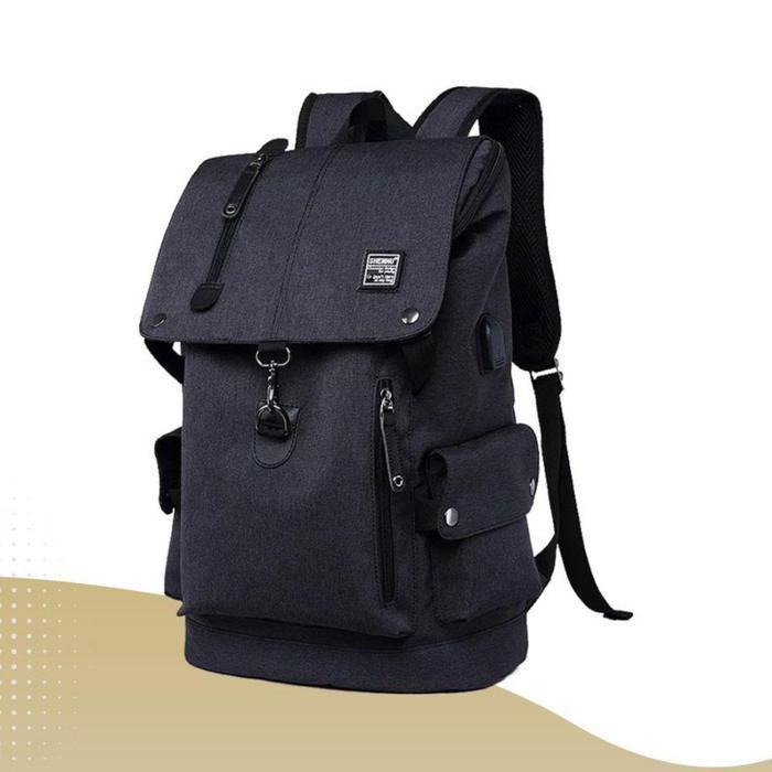 Tas Ransel Sekolah Cavalera - Backpack Pria Wanita Keren Hitam Kanvas