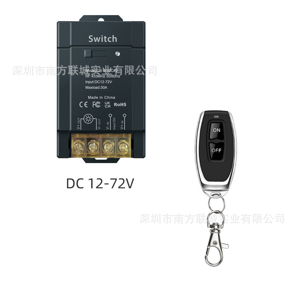Saklar Pompa Air Remote Kontrol 30A DC 12-72V Daya Tinggi - Untuk Motor, Pintu Garasi, Lampu - Bahan