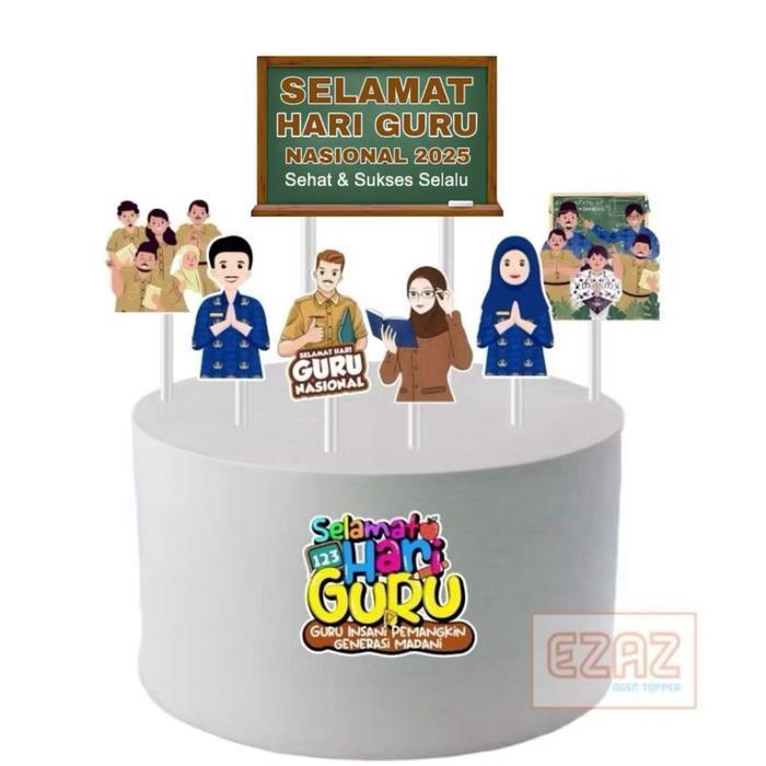 Hari guru, topper cake, topper kue hari guru, topper bucket, topper tumpeng