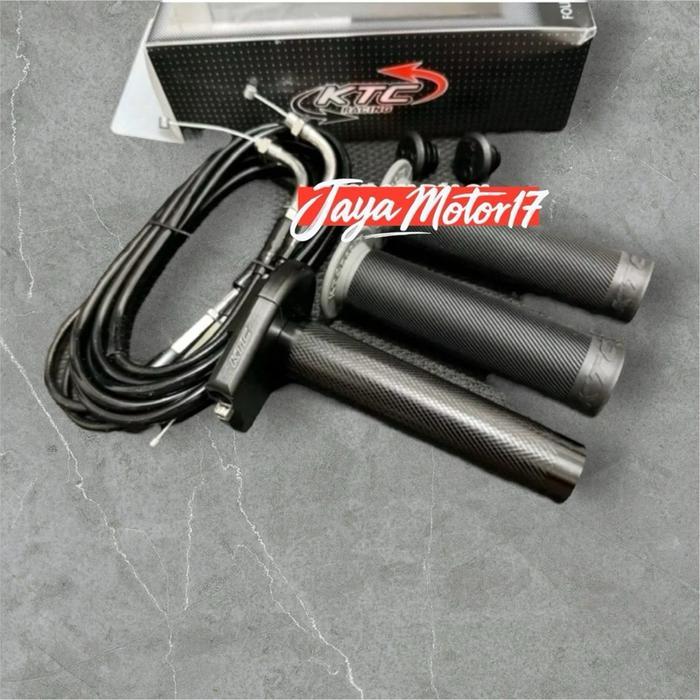 Original Ktc Racing Gas Spontan 2 Kabel + Sepasang Handgrip Ktc Bulu Universal / Nmax Pcx Ninja Mio