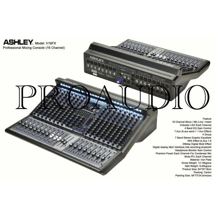 mixer ashley v16fx v16 fx v 16fx 16 channel original