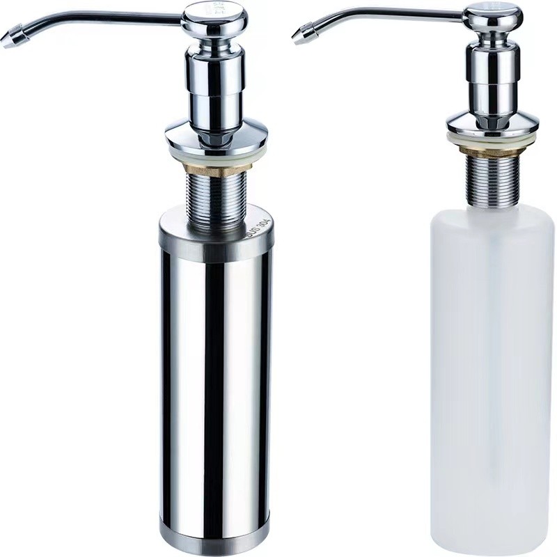 Round Head 350ml Liquid Soap Dispenser Kitchen Bathroom Sink Soap Dispenser Kitchen Sink Cleaning