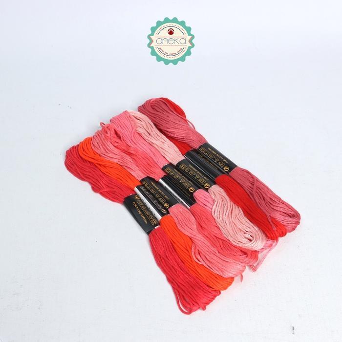 ANEKA - Paket Benang Sulam / Menyulam ANK Premium - Sulam ANK Merah