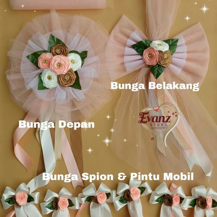 Bunga Hiasan Mobil MPT 1 Set - Buket Bunga Pengantin - Bunga Mobil Pengantin - Hiasan Mobil -
