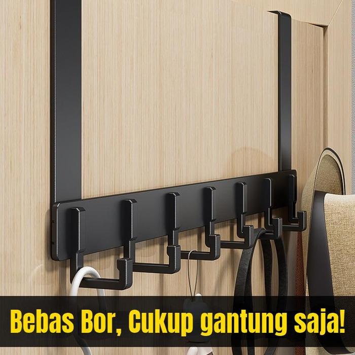Gantungan Baju Pintu Kamar Tidur Gantungan Aluminium Dapat Disesuaikan Gantungan Rak Dinding Kamar