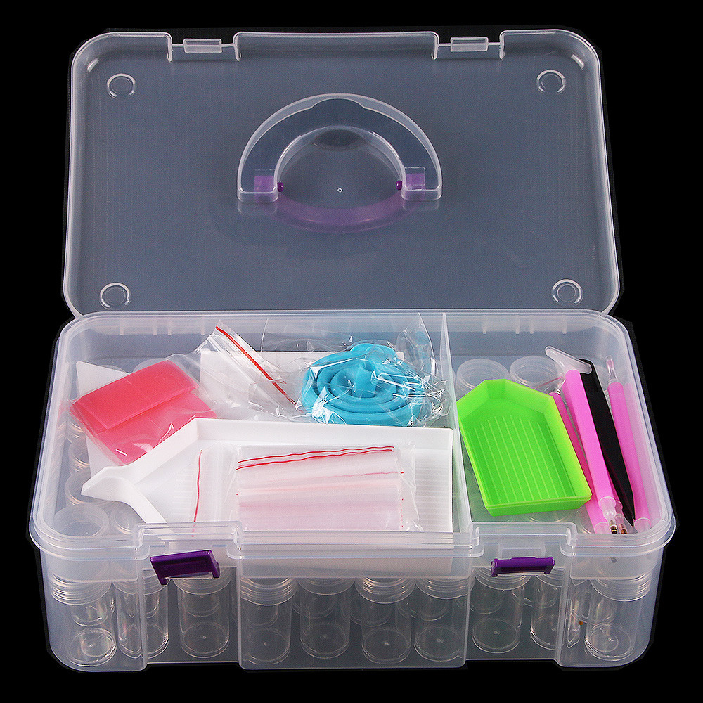 5d Diamond Painting Accessories Storage Box Container for Beads Mosaic Pen Tips Empty Tools Suitcase