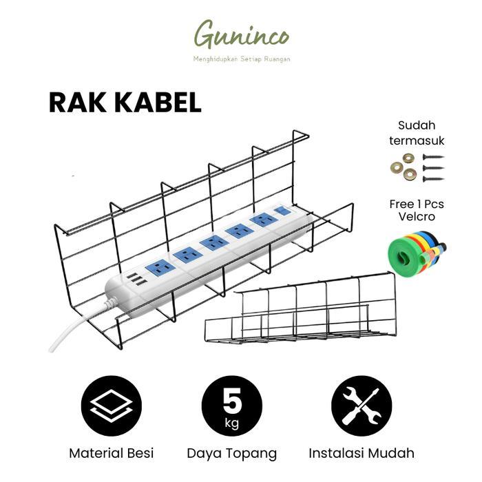 Rak Kabel GUNINCO - Rak Organizer Colokan Listrik Meja - Rak Organizer Stop Kontak Kabel - Rak
