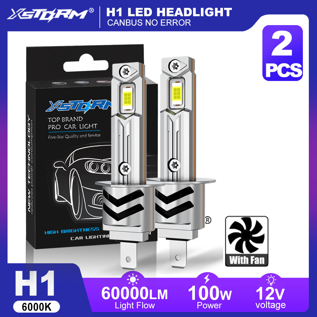 XSTORM H1 LED Lights Bulbs Canbus 60000LM 100w H3 H7 LED Headlight With Fan H1 Turbo Lamps Car