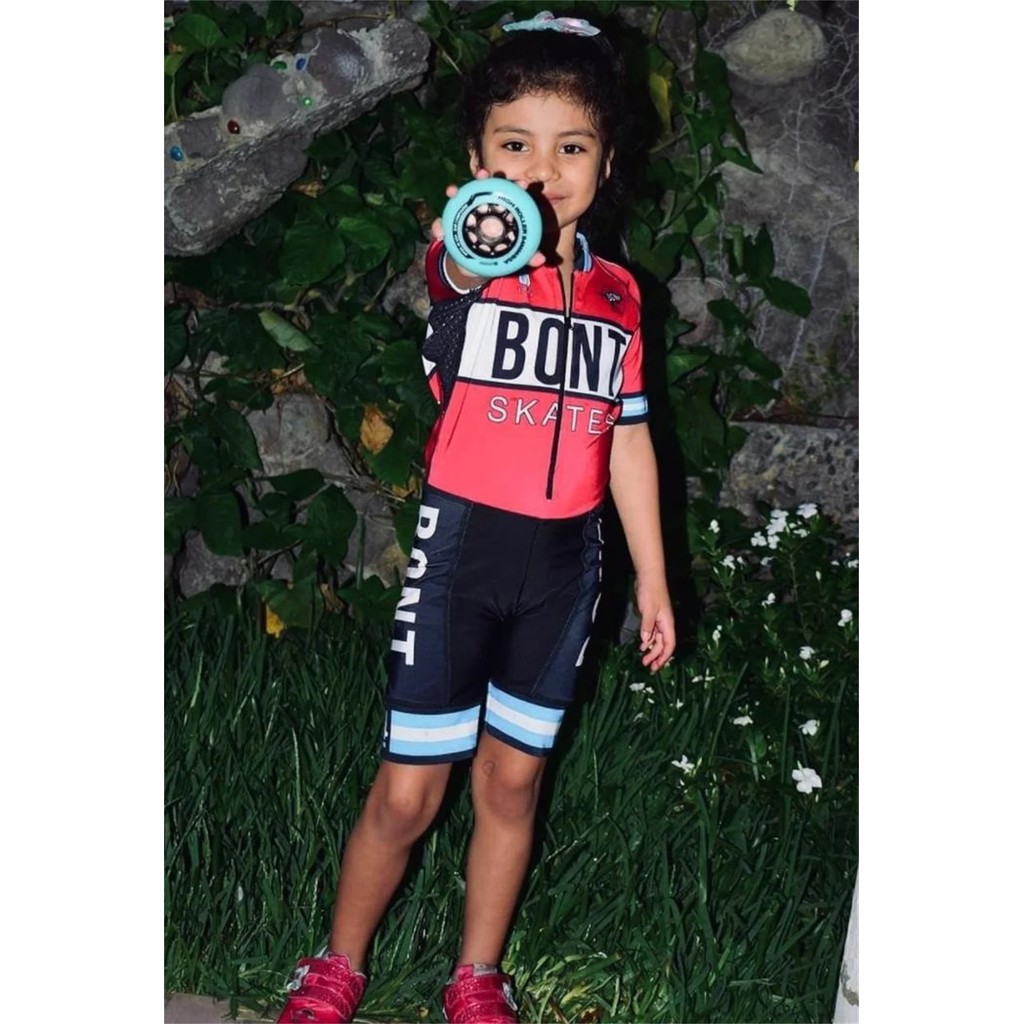 Bont Child Inline Skating Racing Skinsuit Short Sleeve Speed Inline Roller Skating Triathlon