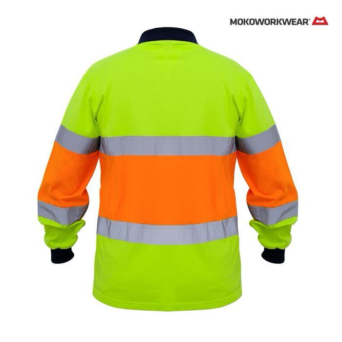 MokoWorkwear - Polo Safety Kaos Safety Lime Orange / Baju Safety Lengan Pendek Tshirt Lime Orange