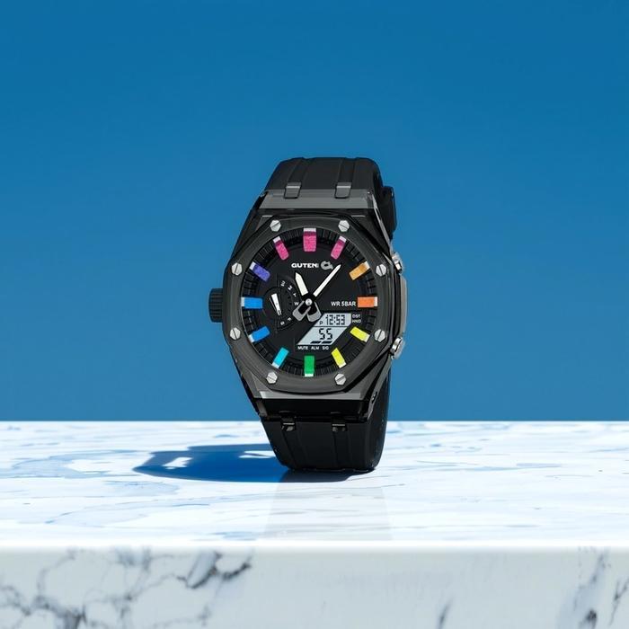 Guteninc - Jam Tangan Pria Black Sport Watch