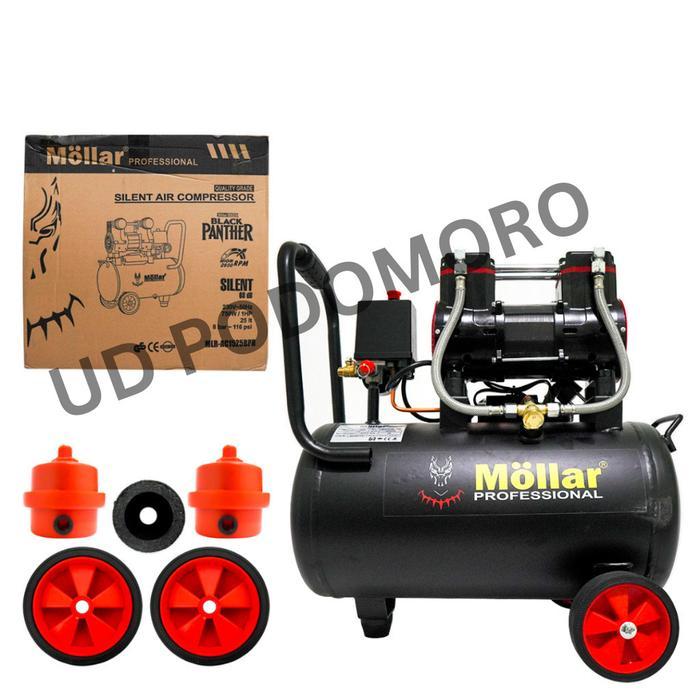 Mollar AC1525BP-R Kompresor Udara Angin Silent 1 HP 25 Liter Oilless