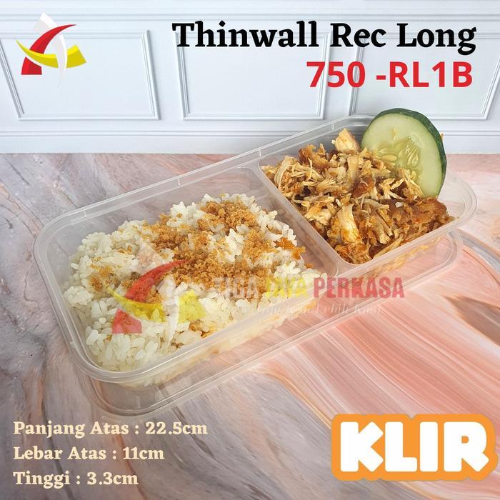 Thinwall Klir Rectangle Long (RL1) 750 Klir / Thinwall 750ml Rec / Thinwall Sekat @25pcs