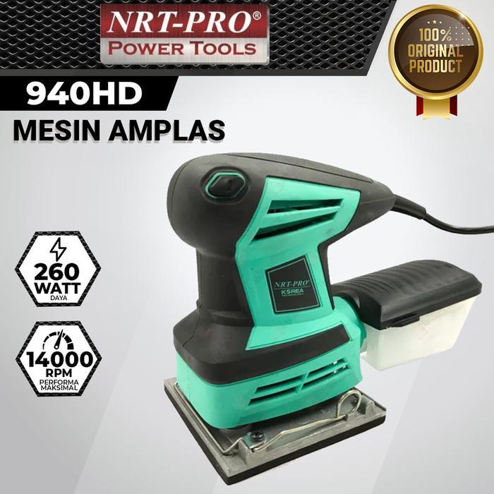 NRT PRO 940 HD Mesin Amplas Kayu 180w Sander Square Orbital NRT-Pro 940 HD