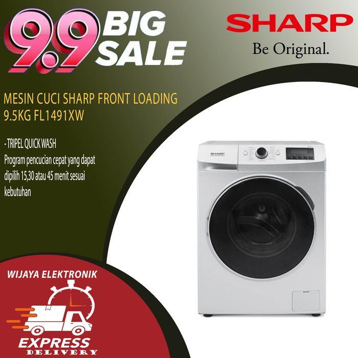 MESIN CUCI FRONT LOADING SHARP 9.5KG FL1491XW