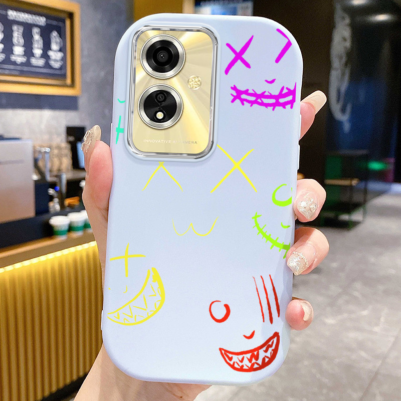 Casing Hp Untuk OPPO A59 F1s Case Casing Tas Emoji Abstrak pola Kerang gemuk ponsel HP Kasing Siliko