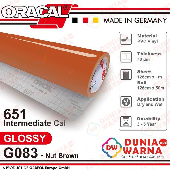 Oracal 651 083 Nut Brown 651G Gloss 651M Matte (Doff) Sticker Vinyl Calendered Intermediate Cal