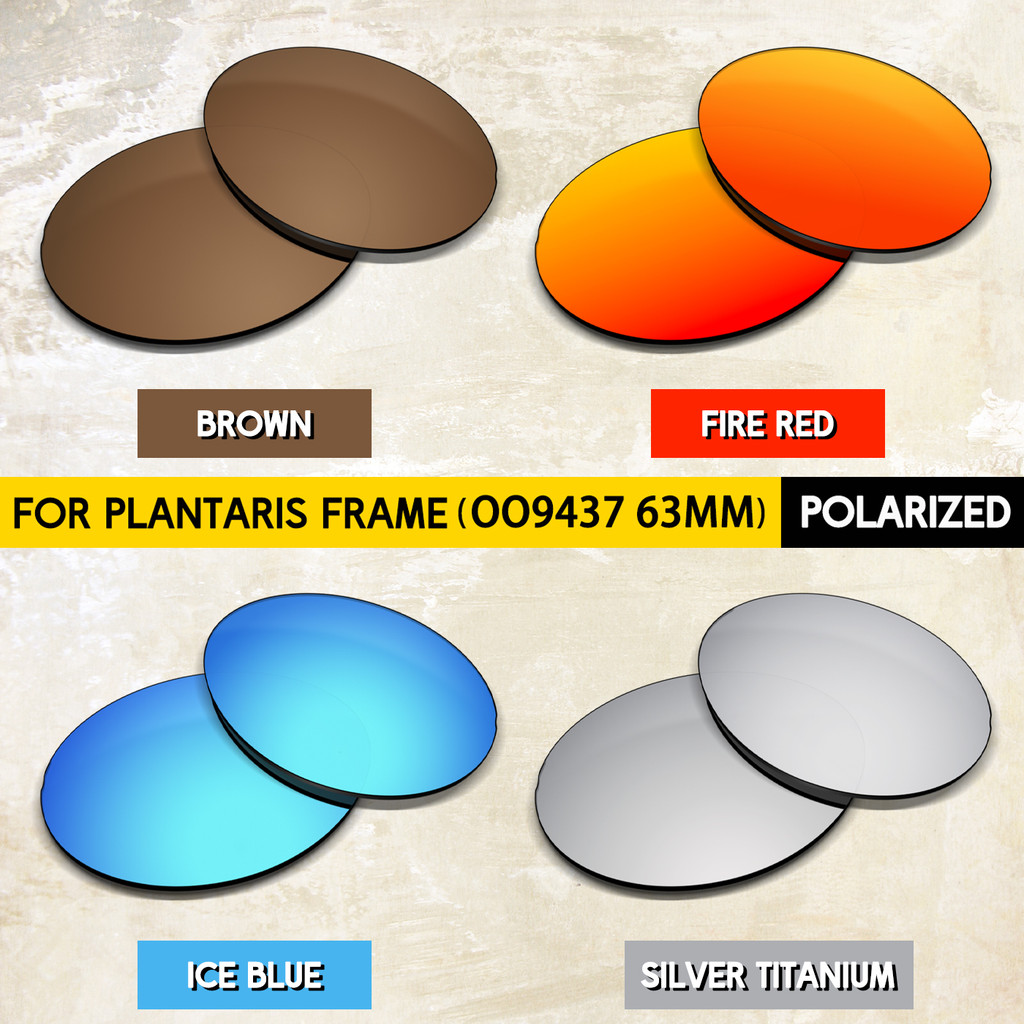 Premium Polarized Replacement Lenses for Oakley Plantaris OO9437 63mm Sunglasses 100% UV Protection