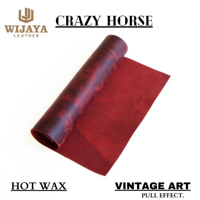 Kulit Sapi Lembaran Artikel Crazyhorse Red Panel Ukuran A3