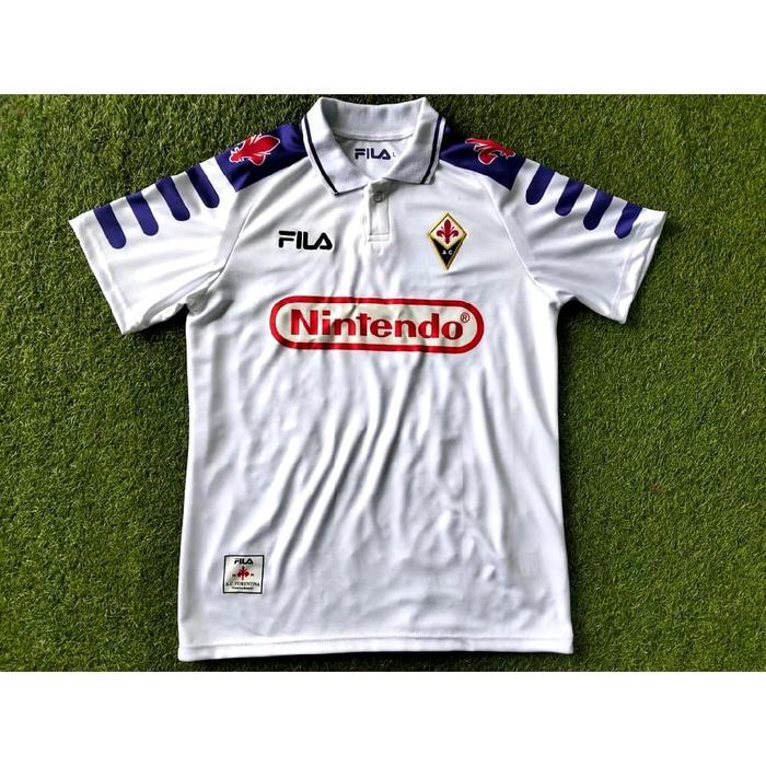 Jersey Retro Fiorentina Away 1997/98 Longsleeve Size Lengkap S-7Xl Blokecore Vintage Classic Sport