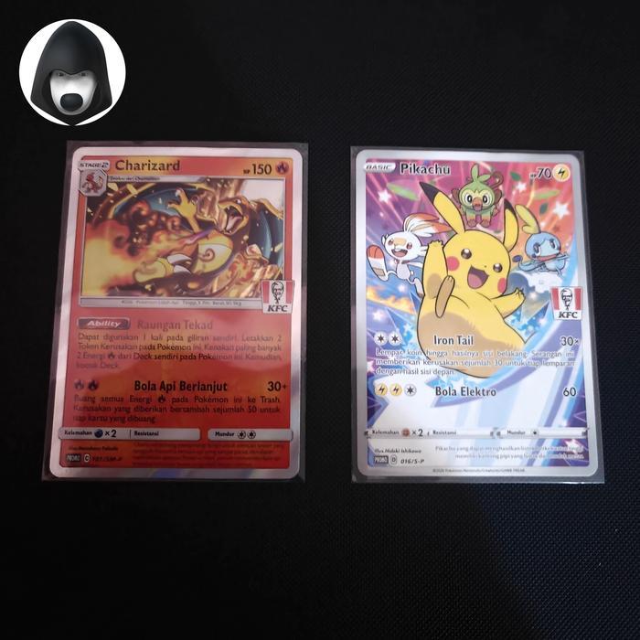 pokemon kfc promo , pikachu + charizard tcg indonesia