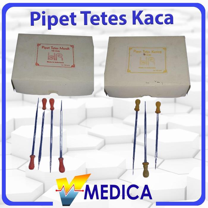 Pipet Tetes Pendek Dot Kuning / Pipet Tetes Kaca - 9CM