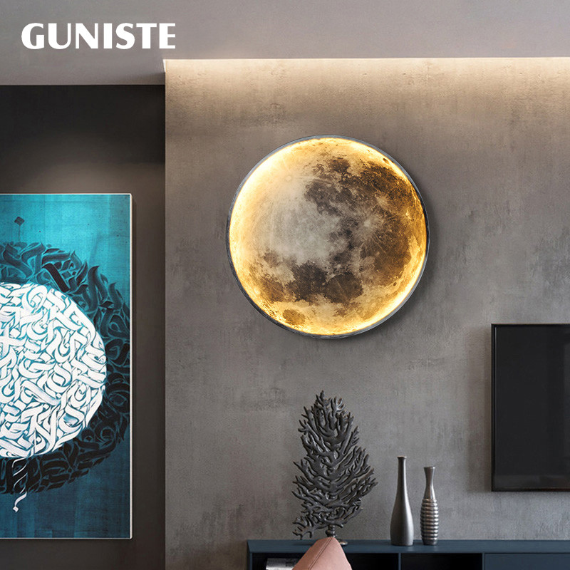 . Modern Led Wall Lamp Moon Indoor Lighting For Bedroom Living Hall -