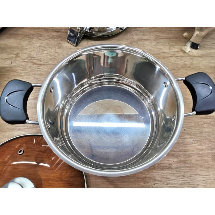 Panci BR Subron 26cm/Panci Stainless tutup kaca