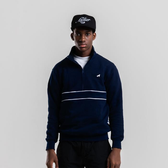Promo Franc Navy Half Zip Sweater Original