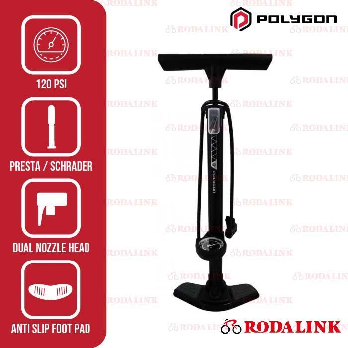 Polygon Pompa Ban Sepeda Floor Pump Steel STX 120 psi