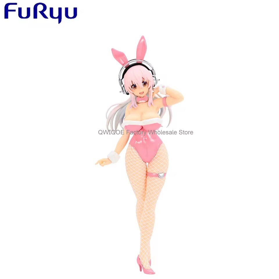 Original FuRyu 30cm Super Sonico Bunny Girl Action Figure Anime Sexy Girl Figure Adult Doll Toy
